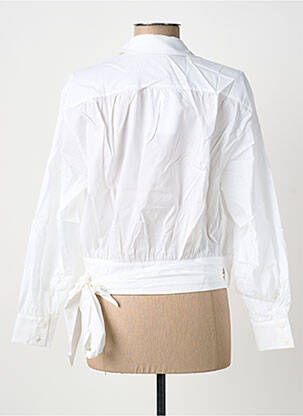 Chemisier tissage popeline manches longues blanc LES P'TITES BOMBES femme