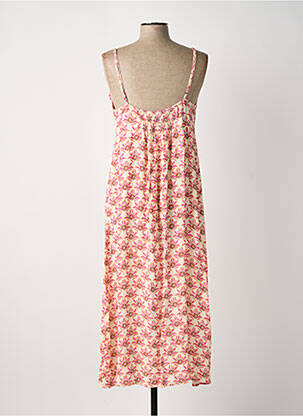 Robe mi-longue imprimé fleurs fines bretelles rose SYSTEMACTION femme