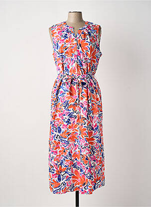 Robe longue imprimé fleurs sans manche rose JENSEN femme