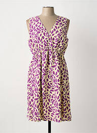 Robe mi-longue imprimé fantaisie sans manche violet C'EST BEAU LA VIE femme