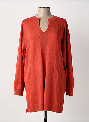 Pull tunique stretch manches longues orange JENSEN femme