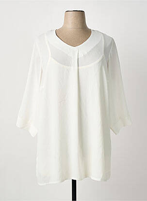 Blouse légère et transparente manches 3/4 beige CISO femme