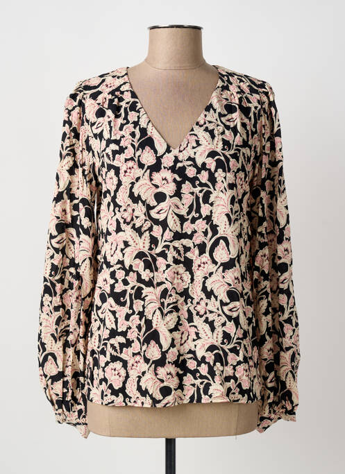 Blouse tissage popeline manches longues noir C'EST BEAU LA VIE femme