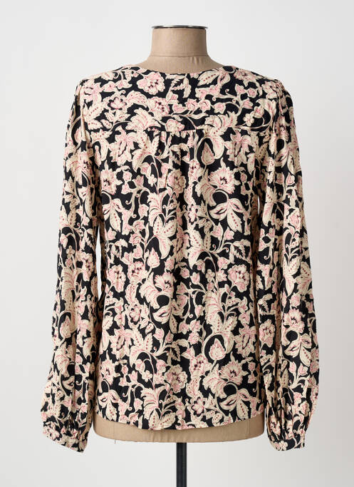Blouse tissage popeline manches longues noir C'EST BEAU LA VIE femme