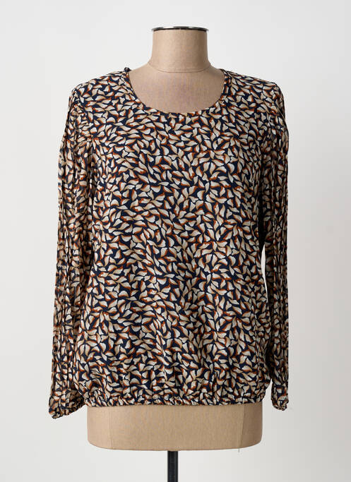 Blouse légère et transparente manches longues bleu SIGNATURE femme