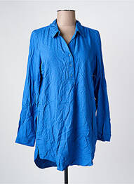 Tunique manches longues col chemisier bleu SIGNATURE femme