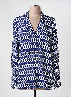 Chemisier coupe cintrée manches longues bleu OLSEN femme