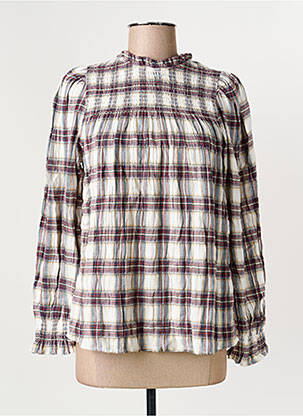 Blouse col rond manches longues beige JENSEN femme