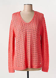 Pull maille ajourée manches longues orange OLSEN femme