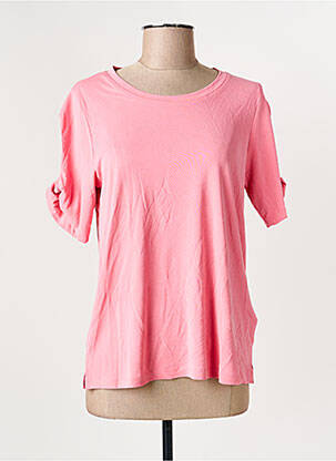 T-shirt stretch manches courtes rose SIGNATURE femme