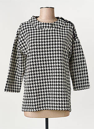 Pull coupe droite manches 3/4 noir OLSEN femme