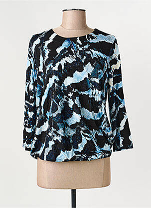 Blouse imprimé fantaisie manches longues noir SIGNATURE femme