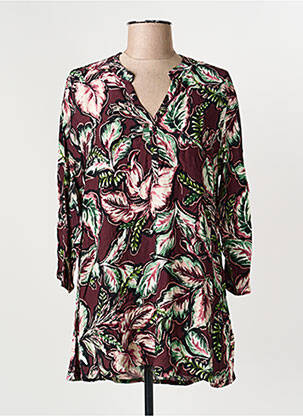 Blouse imprimé fantaisie manches longues marron SIGNATURE femme