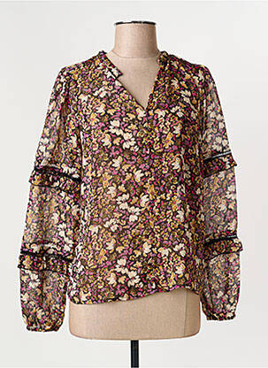 Chemisier imprimé fleurs manches longues violet GARCIA femme