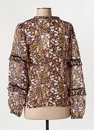 Chemisier imprimé fleurs manches longues violet GARCIA femme
