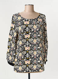 Blouse imprimé fantaisie manches longues noir GARCIA femme