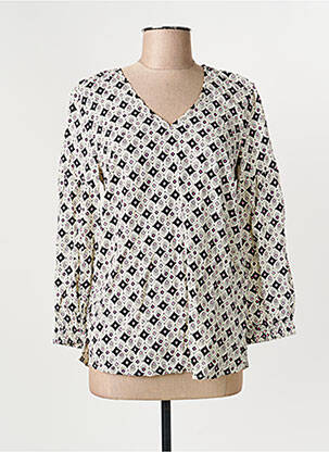 Blouse tissage popeline manches longues beige GARCIA femme