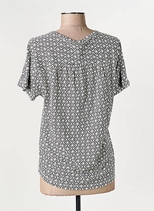 Blouse tissage popeline manches courtes noir OLSEN femme