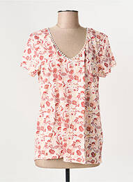 T-shirt col v manches courtes orange C'EST BEAU LA VIE femme