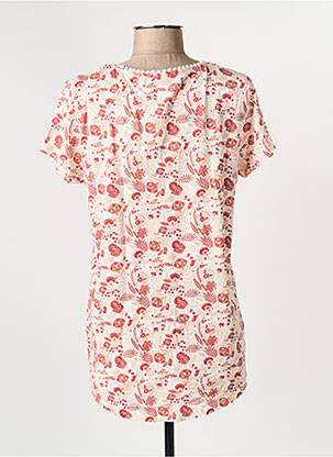 T-shirt col v manches courtes orange C'EST BEAU LA VIE femme