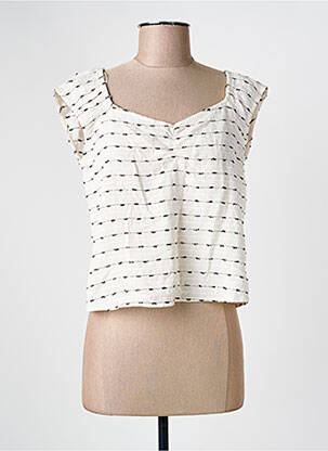 Top manches courtes manches courtes blanc SYSTEMACTION femme