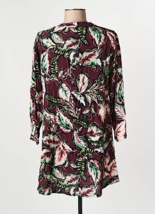 Blouse imprimé fantaisie manches longues marron SIGNATURE femme