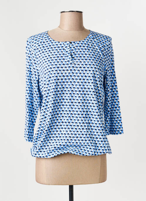 Blouse imprimé fantaisie manches longues bleu OLSEN femme