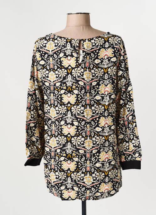 Blouse tissage popeline manches longues noir GARCIA femme