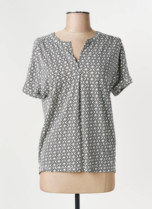 Blouse tissage popeline manches courtes noir OLSEN femme