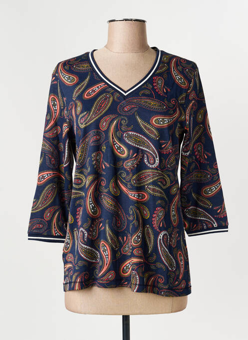 T-shirt manches 3/4 manches 3/4 bleu OLSEN femme
