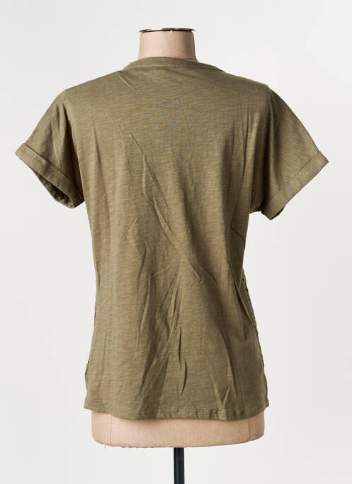 T-shirt coupe cintrée manches courtes vert OLSEN femme