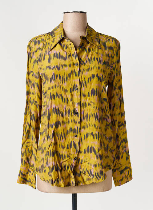 Chemisier coupe cintrée manches longues jaune SYSTEMACTION femme