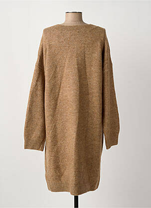 Robe pull col rond manches longues beige C'EST BEAU LA VIE femme