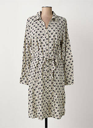 Robe mi-longue imprimé fantaisie manches longues noir GARCIA femme