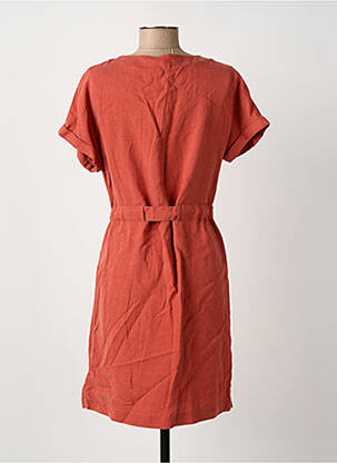 Robe mi-longue manches courtes manches courtes orange C'EST BEAU LA VIE femme