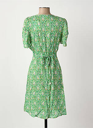 Robe mi-longue manches courtes manches courtes vert C'EST BEAU LA VIE femme
