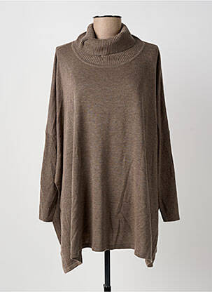 Pull manches longues manches longues marron SIGNATURE femme