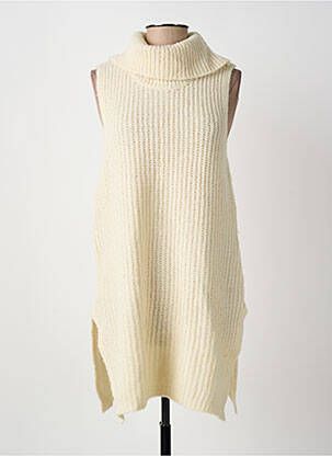 Pull coupe droite sans manche beige JENSEN femme