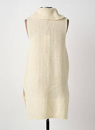 Pull coupe droite sans manche beige JENSEN femme