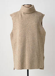 Pull sans manche beige C'EST BEAU LA VIE femme