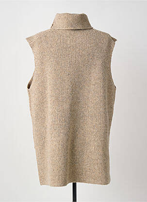 Pull coupe droite sans manche beige C'EST BEAU LA VIE femme