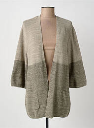 Gilet manches longues col v beige OLSEN femme