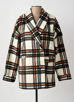 Manteau court coupe droite sans capuche beige LPB femme