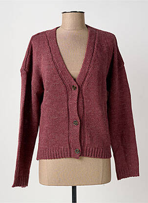 Gilet manches longues fermeture boutonnée sur le devant violet SYSTEMACTION femme