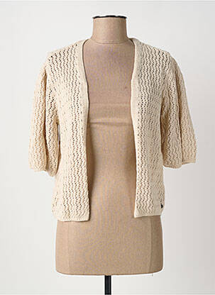 Gilet manches longues manches 3/4 beige GARCIA femme