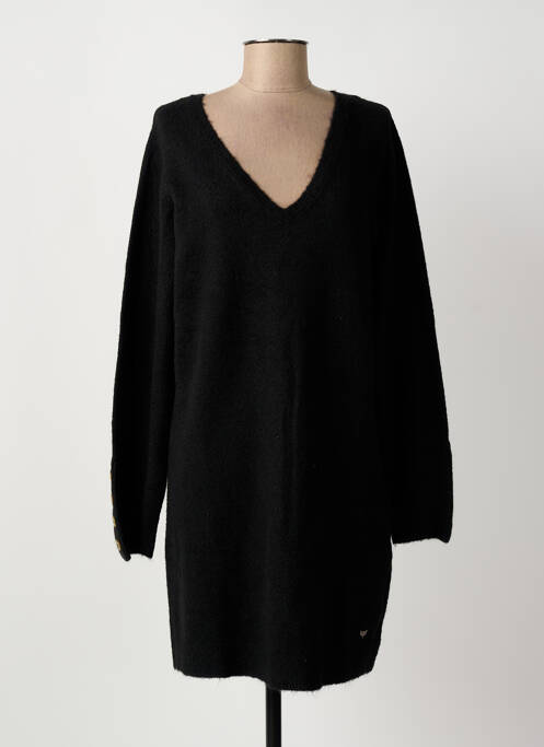 Robe pull coupe droite manches longues noir LPB femme