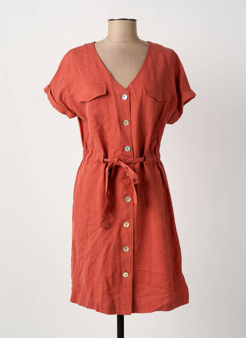 Robe mi-longue manches courtes manches courtes orange C'EST BEAU LA VIE femme
