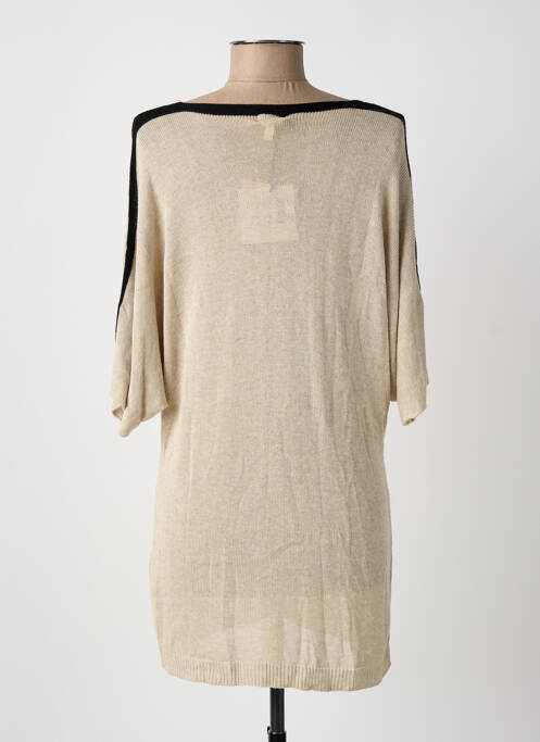 Pull tunique manches courtes beige PAZ TORRAS femme