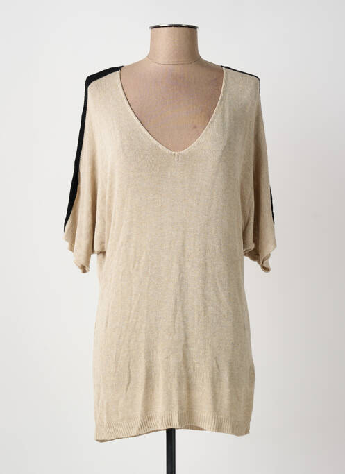 Pull tunique beige PAZ TORRAS femme