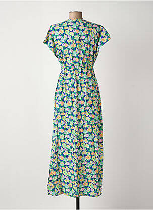 Robe longue manches courtes manches courtes bleu C'EST BEAU LA VIE femme